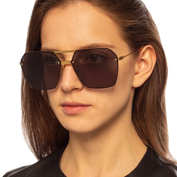 NEW BOTTEGA VENETA BV1045S 001 WOMEN GREY/GOLD SUNGLASSES BOTTEGA VENETA main image 14